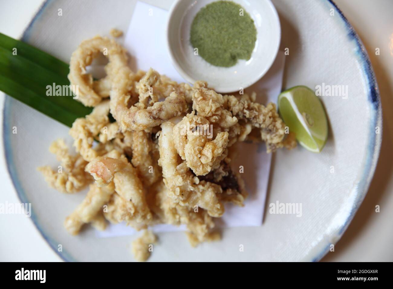 Tempura squid calamari , ika tempura , Japanese food Stock Photo Alamy