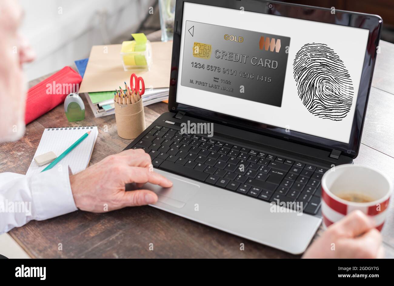 Payment security concept shown on a laptop screen Stock Photo