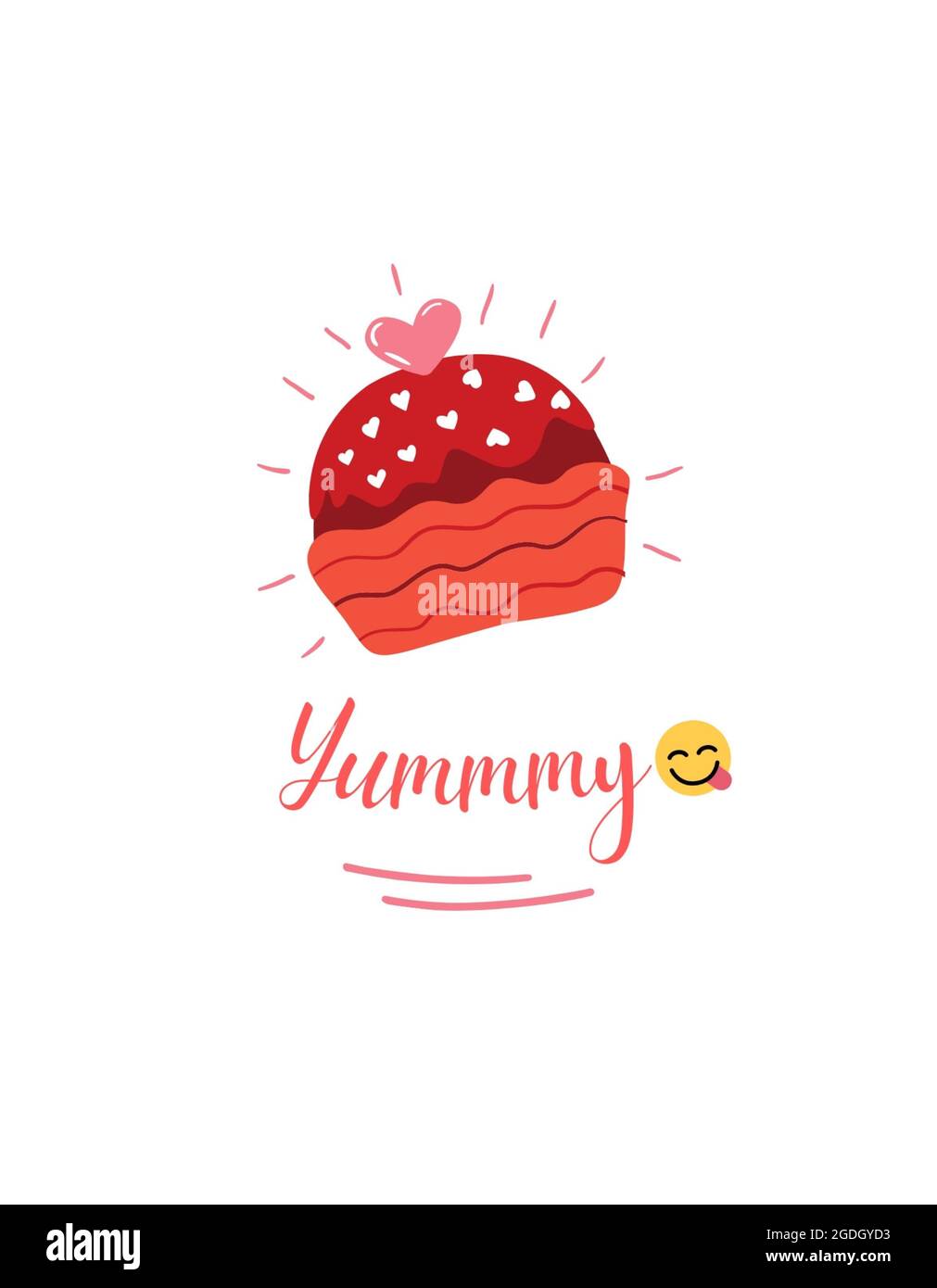 Yummy typography cake design Stock Photo