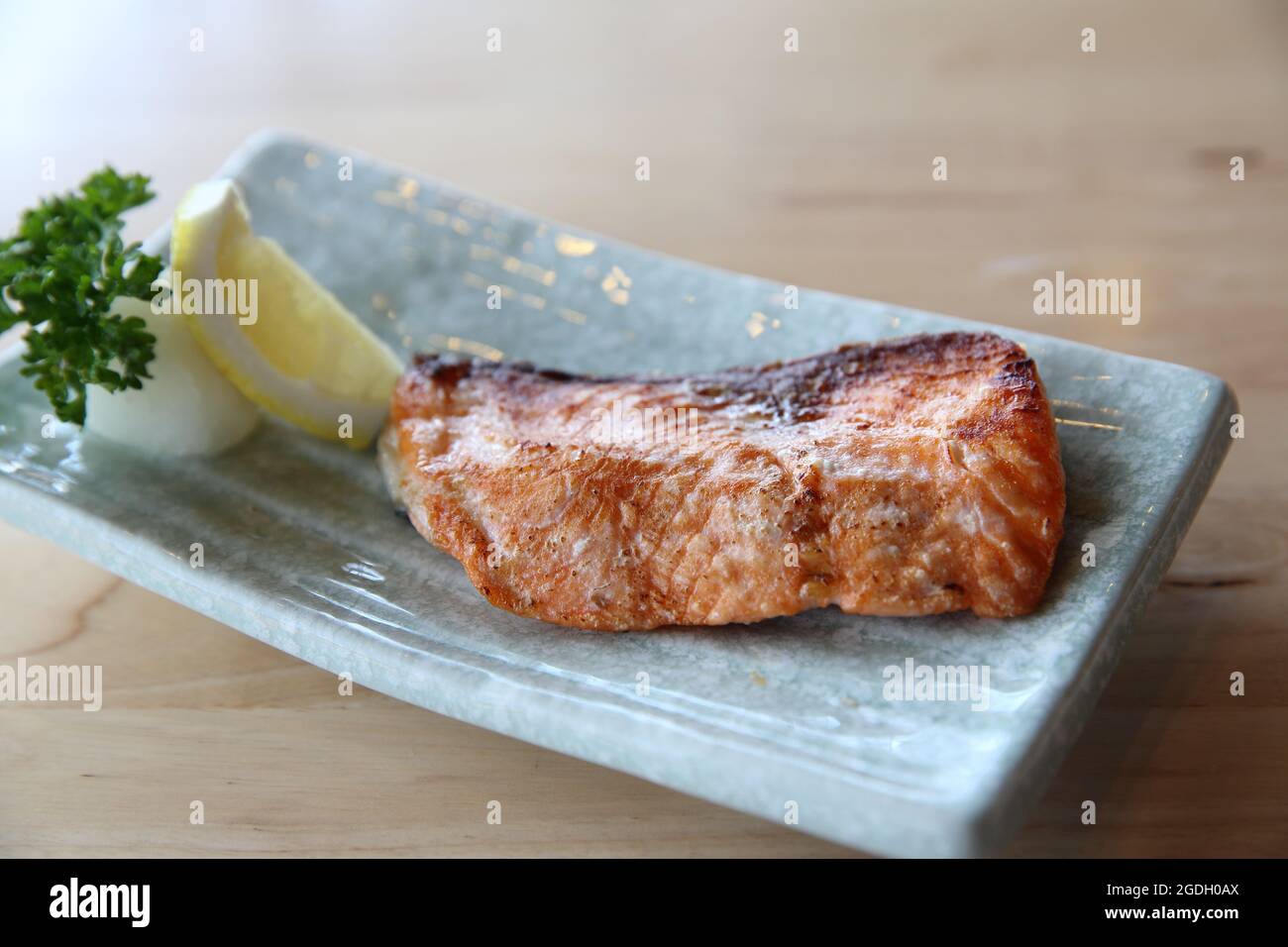 baked salmon , grilled salmon in Japanese style Stock Photo - Alamy