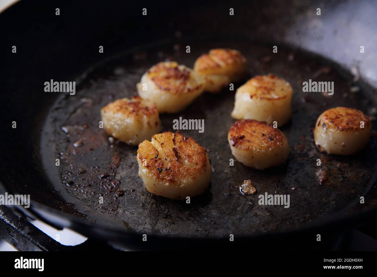 Scallops in shell cooked hires stock photography and images Alamy