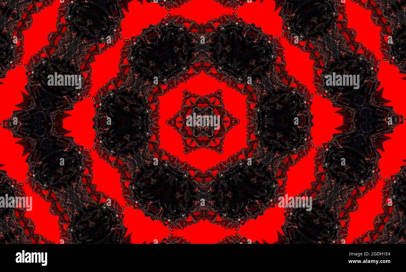 Kaleidoscope background. Abstract fractal shapes. Beautiful satanic ...