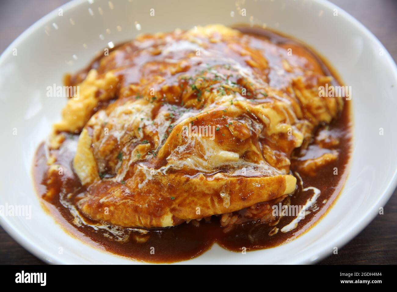 Curry rice with egg Japanese style Stock Photo - Alamy