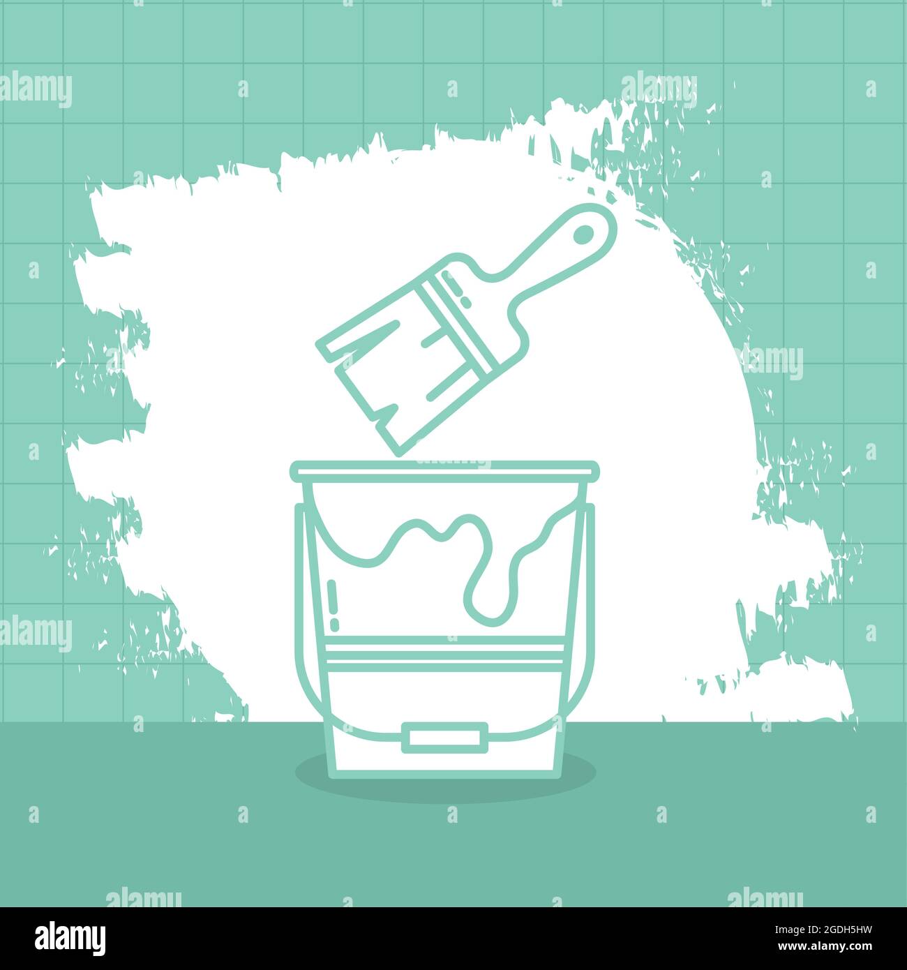 paint bucket and brush illustration Stock Vector Image & Art - Alamy