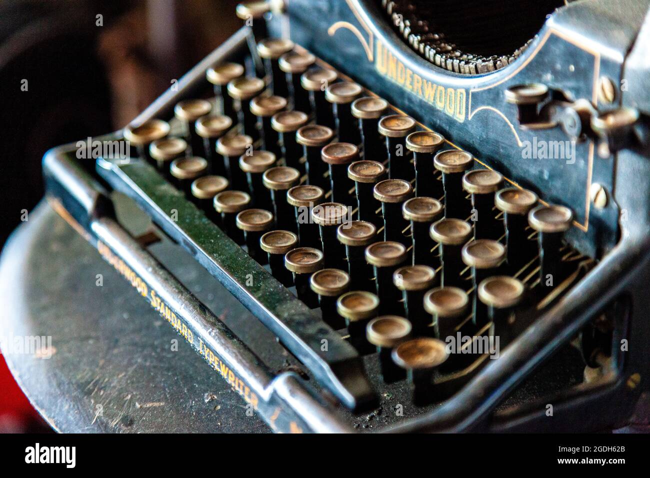 Old and used writing machine. Vintage keyboard of retro typewriter Stock  Photo - Alamy