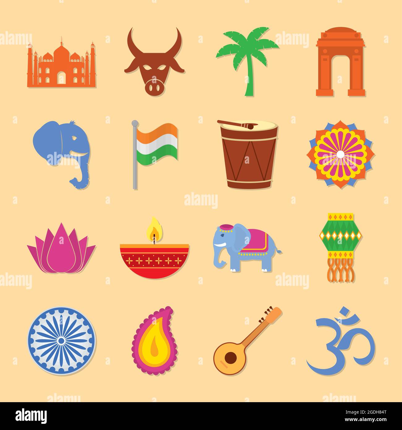 Indian culture icon collection design Stock Vector Image & Art - Alamy