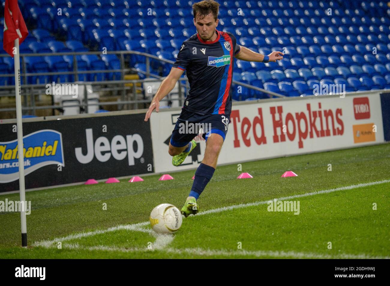 Cardiff, Wales 05 August 2021. UEFA Europa Conference League Third qualifying round first leg match between The New Saints and Viktoria Plzen. Credit: Stock Photo