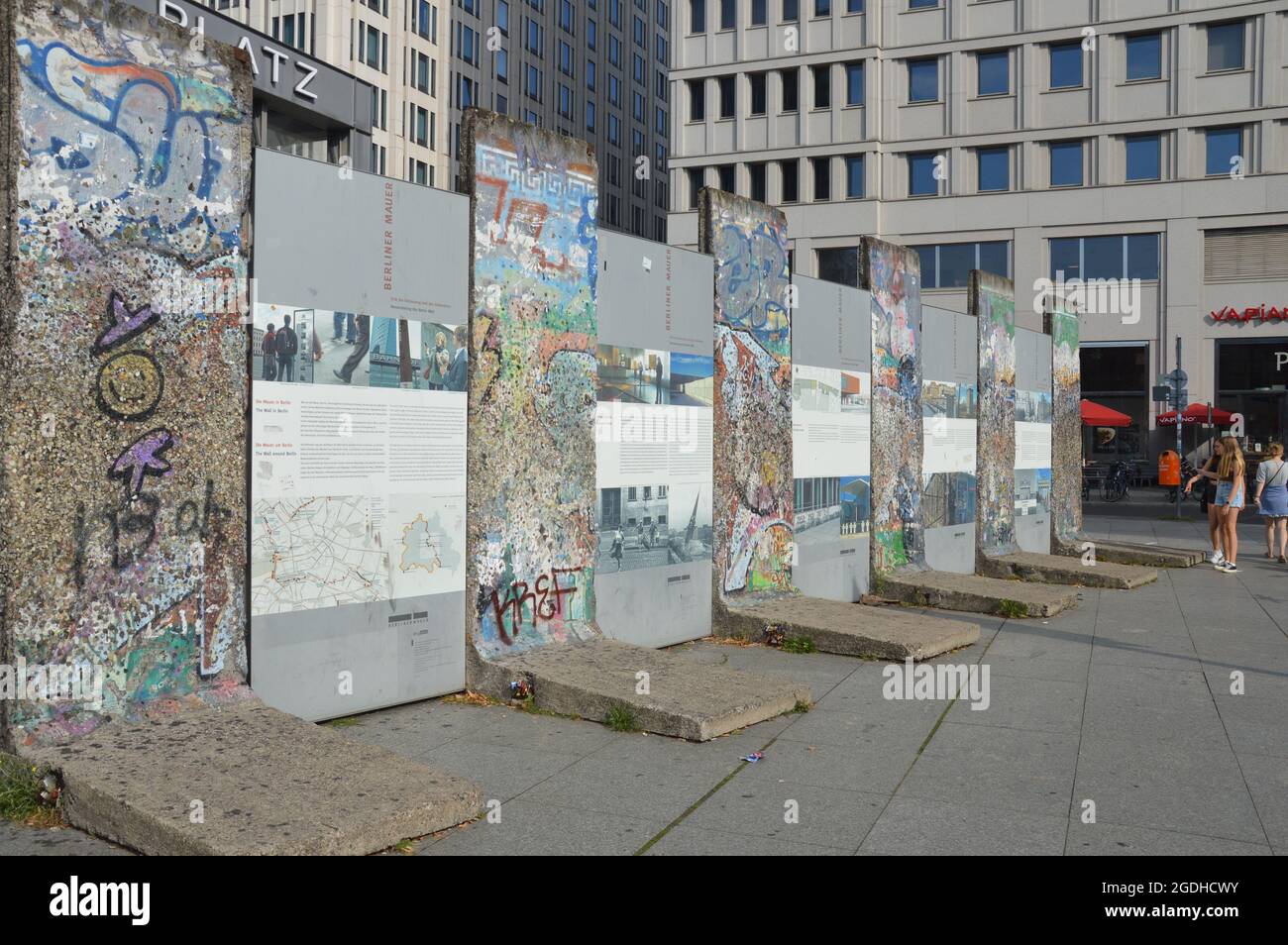 60th anniversary of Berlin Wall construction - Potsdamer Platz, Berlin, Germany - August 13, 2021. Stock Photo