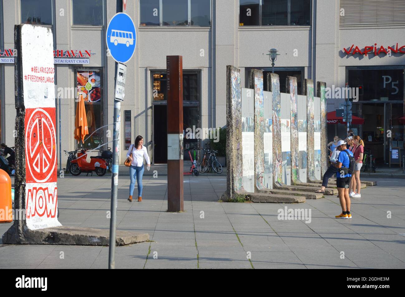 60th anniversary of Berlin Wall construction - Potsdamer Platz, Berlin, Germany - August 13, 2021. Stock Photo