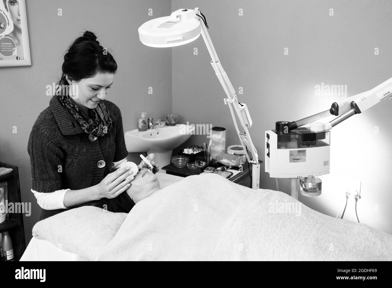 JOHANNESBURG, SOUTH AFRICA Jan 05, 2021 A beauty therapist doing a