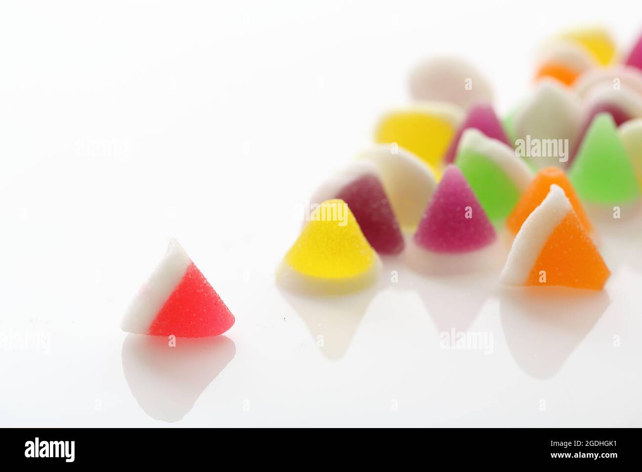Colorful jelly candy isolated in white background Stock Photo - Alamy