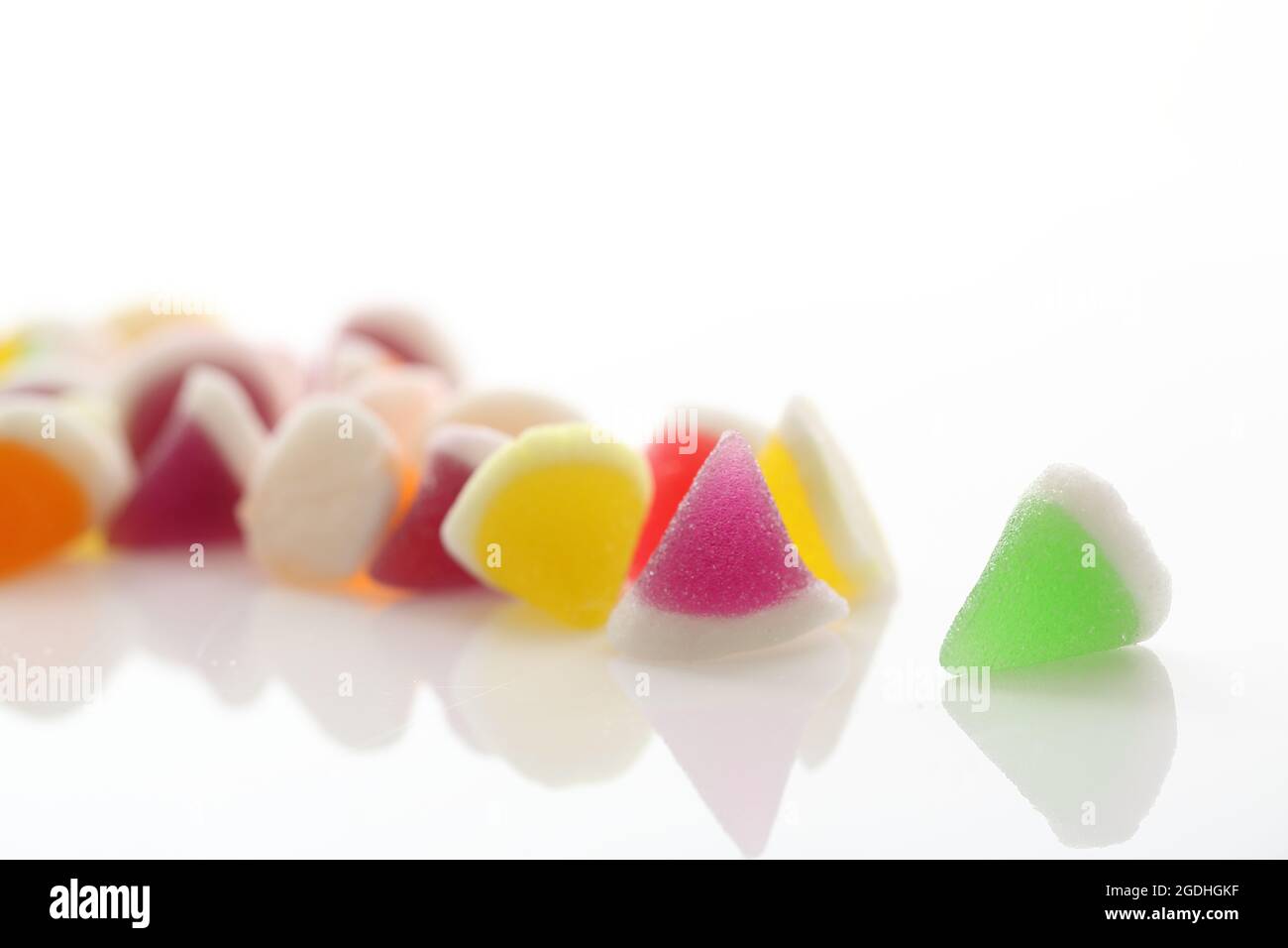 Colorful jelly candy isolated in white background Stock Photo - Alamy