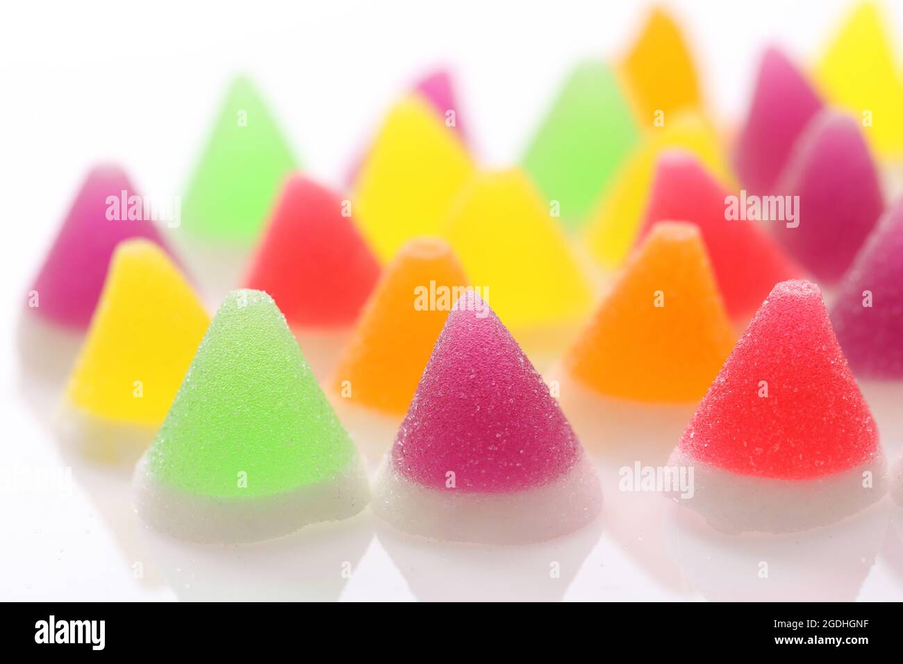 Colorful jelly candy isolated in white background Stock Photo - Alamy