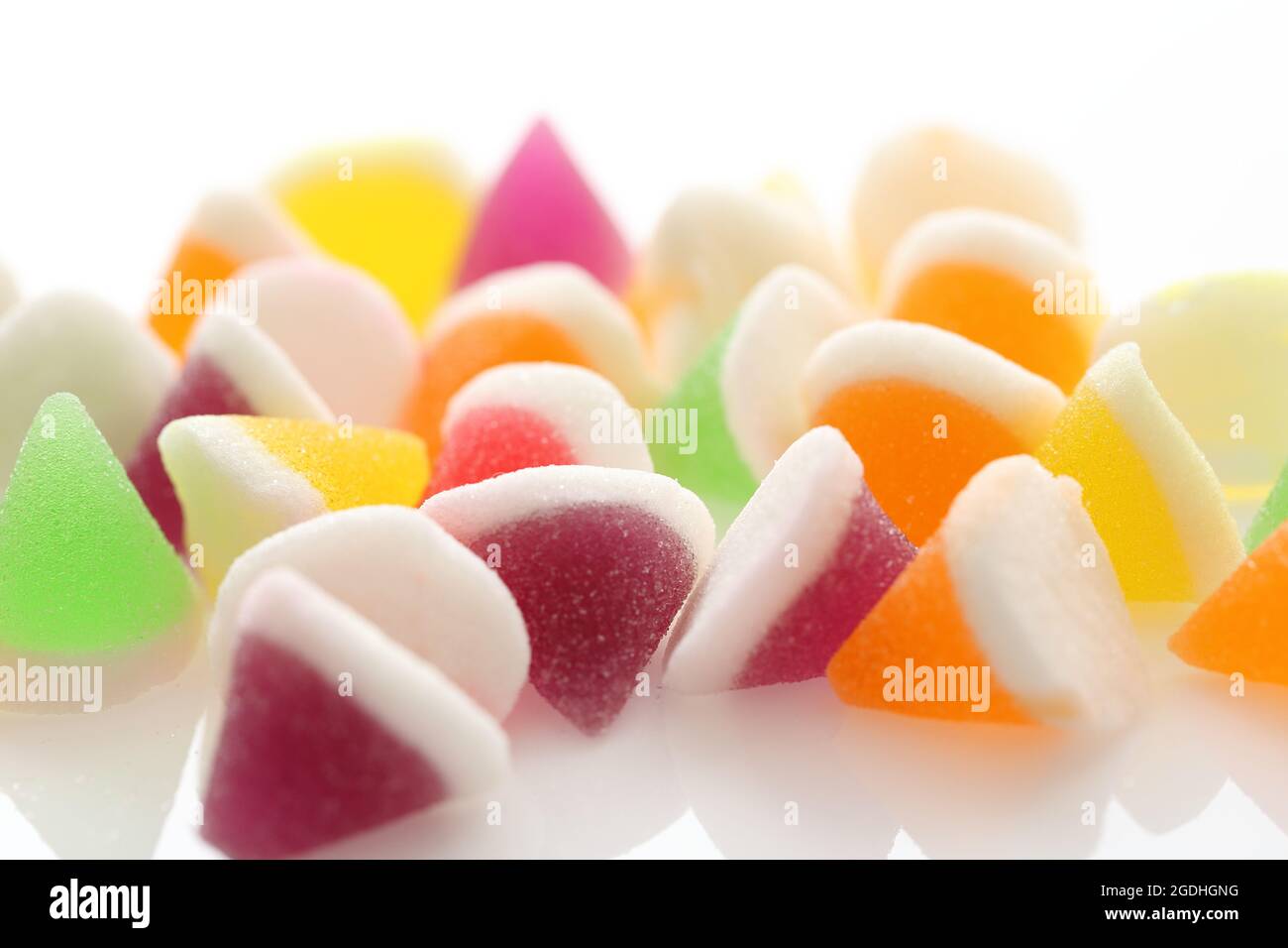 Colorful jelly candy isolated in white background Stock Photo - Alamy