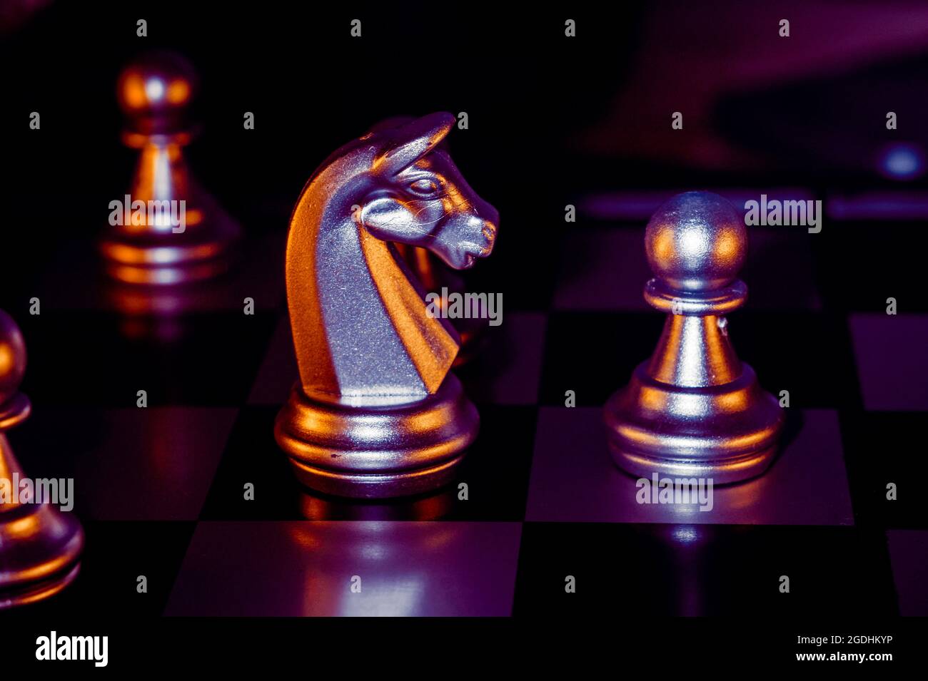 Chess, chess piece, knight, bokeh, HD phone wallpaper