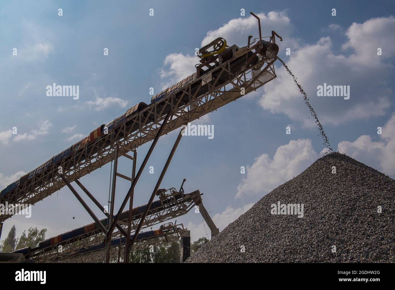 conveyor belt at gravel mine in Thailand Stock Photo Alamy