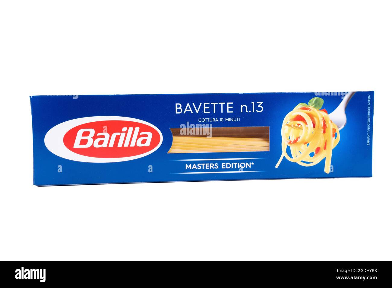 Tyumen, Russia-May 25, 2021: Barilla spaghetti packet isolated on white ...