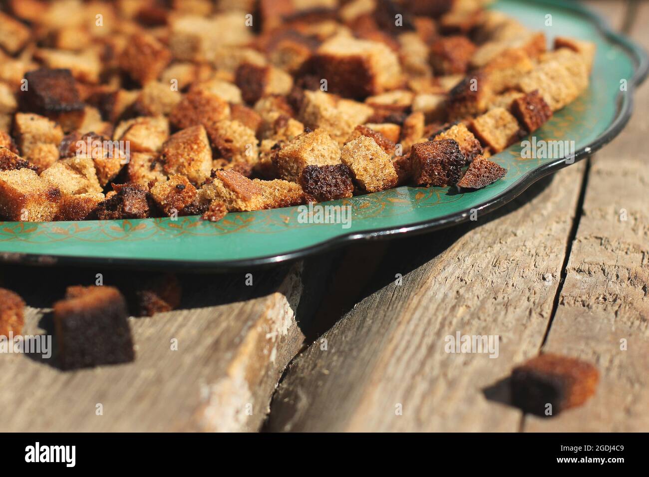 Rusks made of bread. Black bread. Background Stock Photo - Alamy