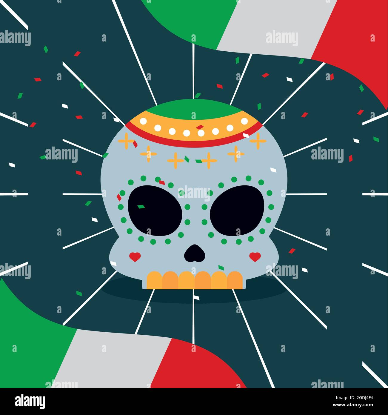 mexican flags and skull icons Stock Vector Image &amp; Art - Alamy