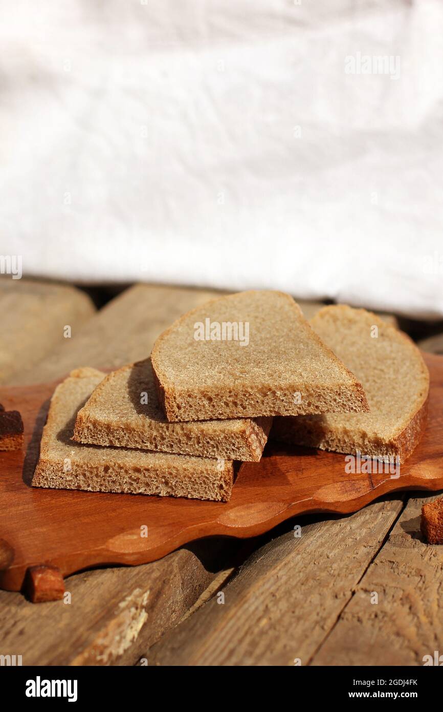 Rusks made of bread. Black bread. Background Stock Photo - Alamy