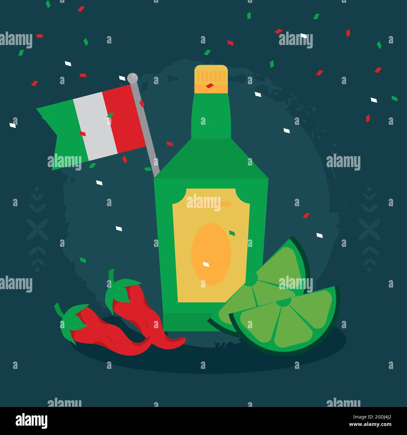mexican flag and tequila icons Stock Vector Image & Art Alamy