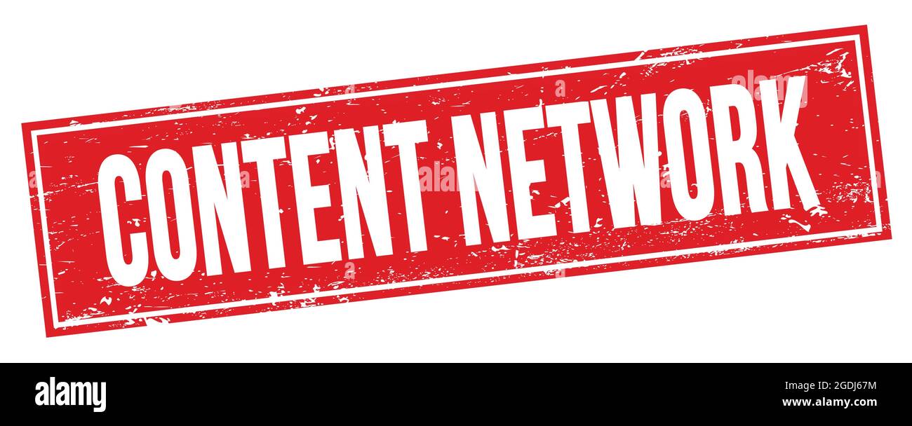CONTENT NETWORK text on red grungy rectangle stamp sign Stock Photo - Alamy