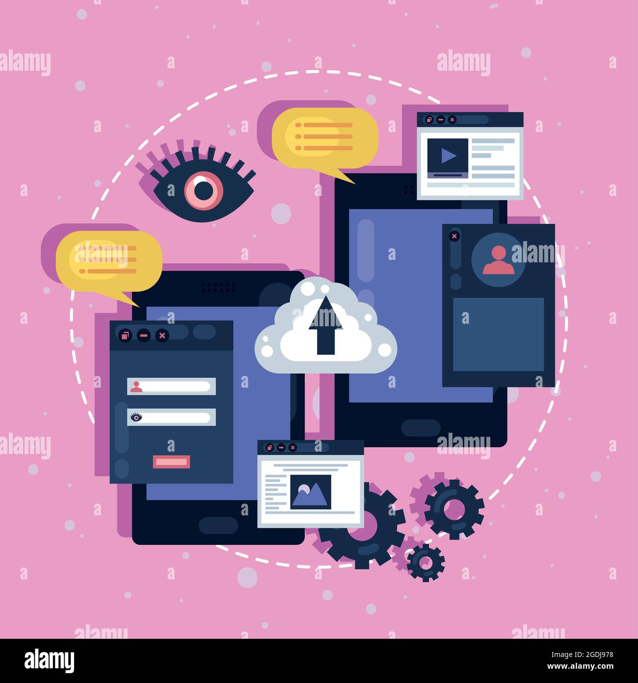smartphones and web design icons Stock Vector Image & Art - Alamy