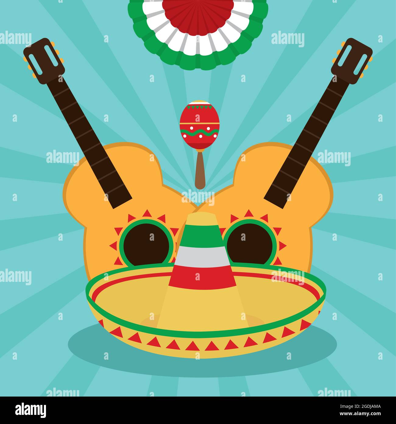 mexican guitars and hat icons Stock Vector Image & Art - Alamy
