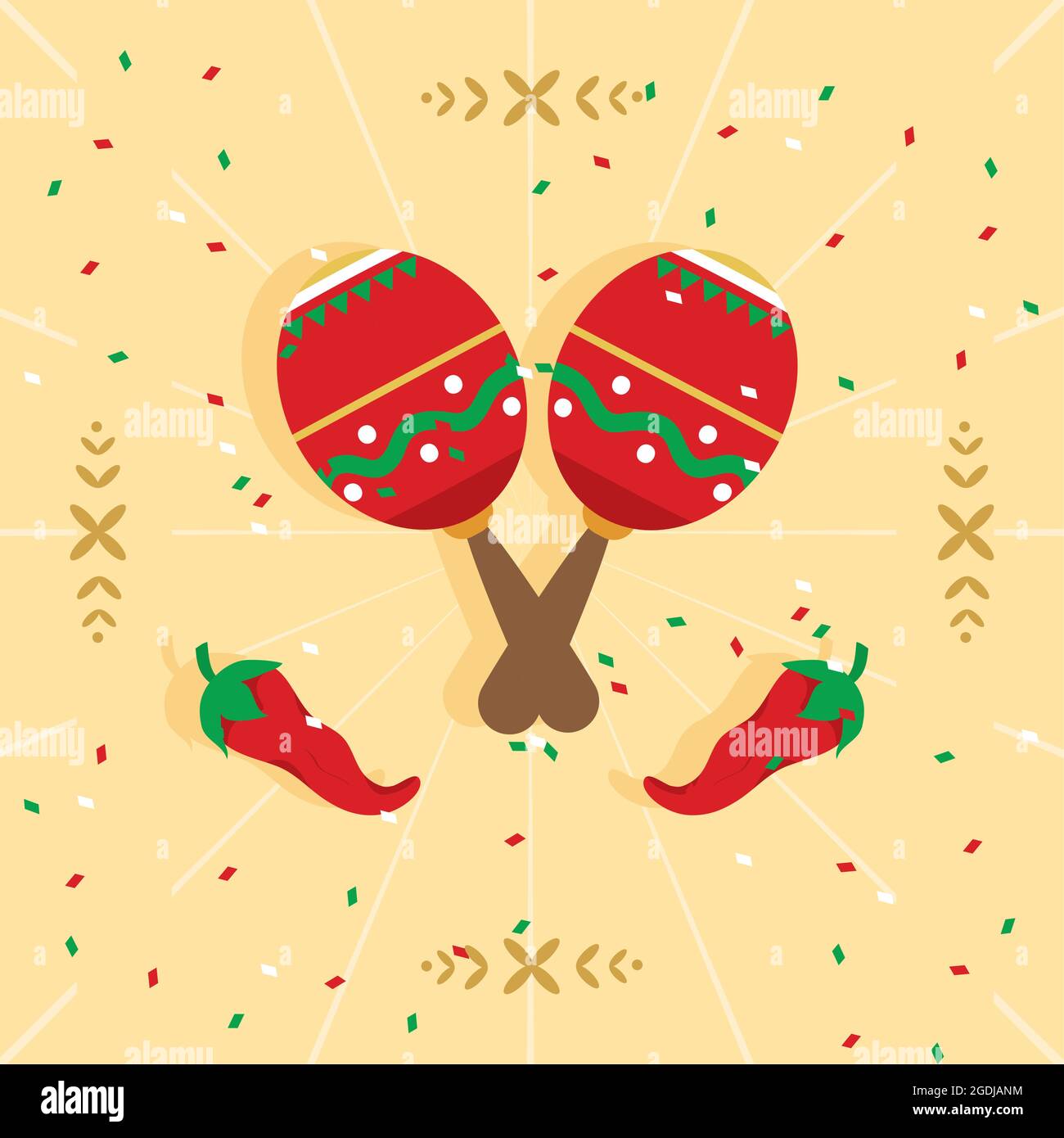 mexican maracas and peppers icons Stock Vector Image & Art - Alamy