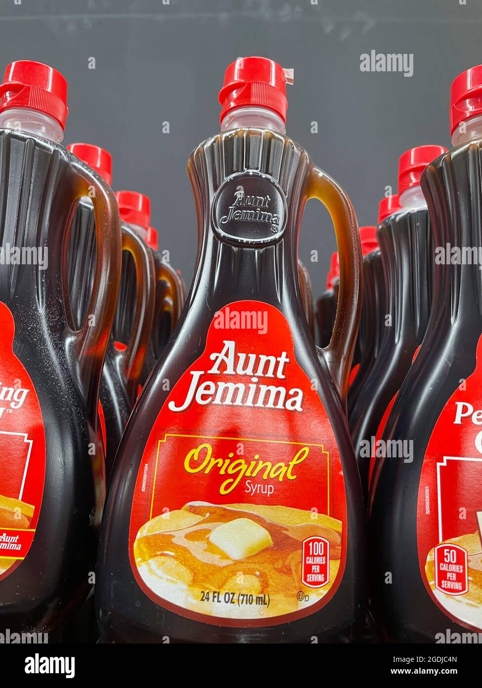 Bottle of Aunt Jemima Maple Syrup, D'Agostino Grocery Store in New York