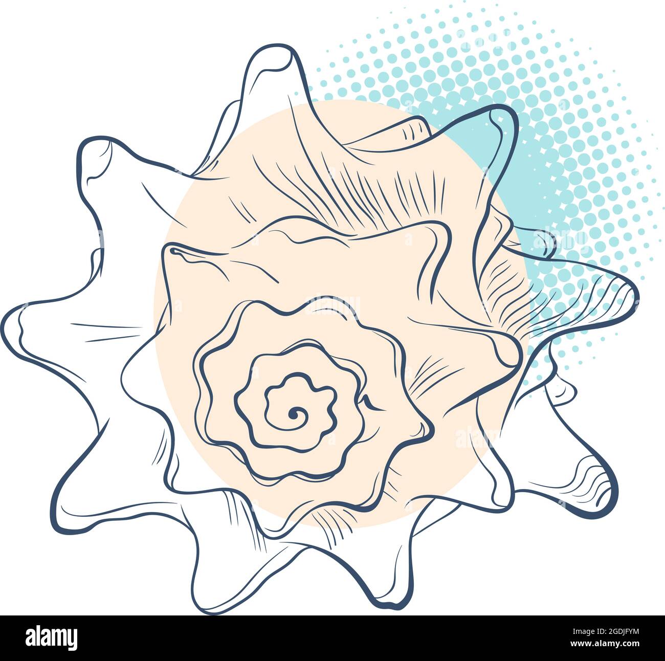 Spiral spiked seashell on spotted background Stock Vector Image & Art ...