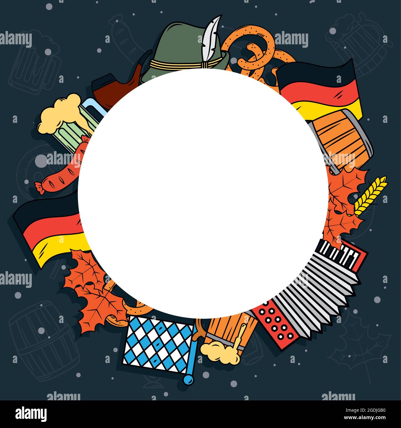 oktoberfest celebration icons around frame Stock Vector Image & Art - Alamy