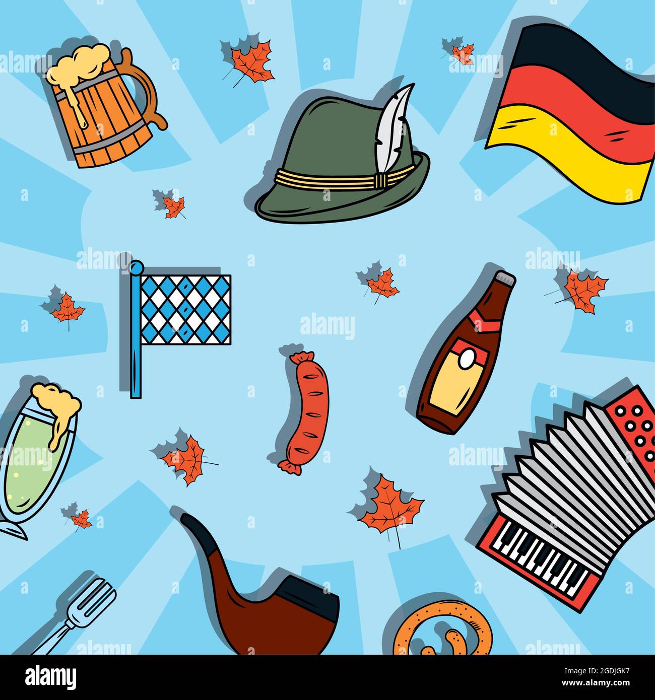 oktoberfest celebration set icons pattern Stock Vector Image & Art - Alamy