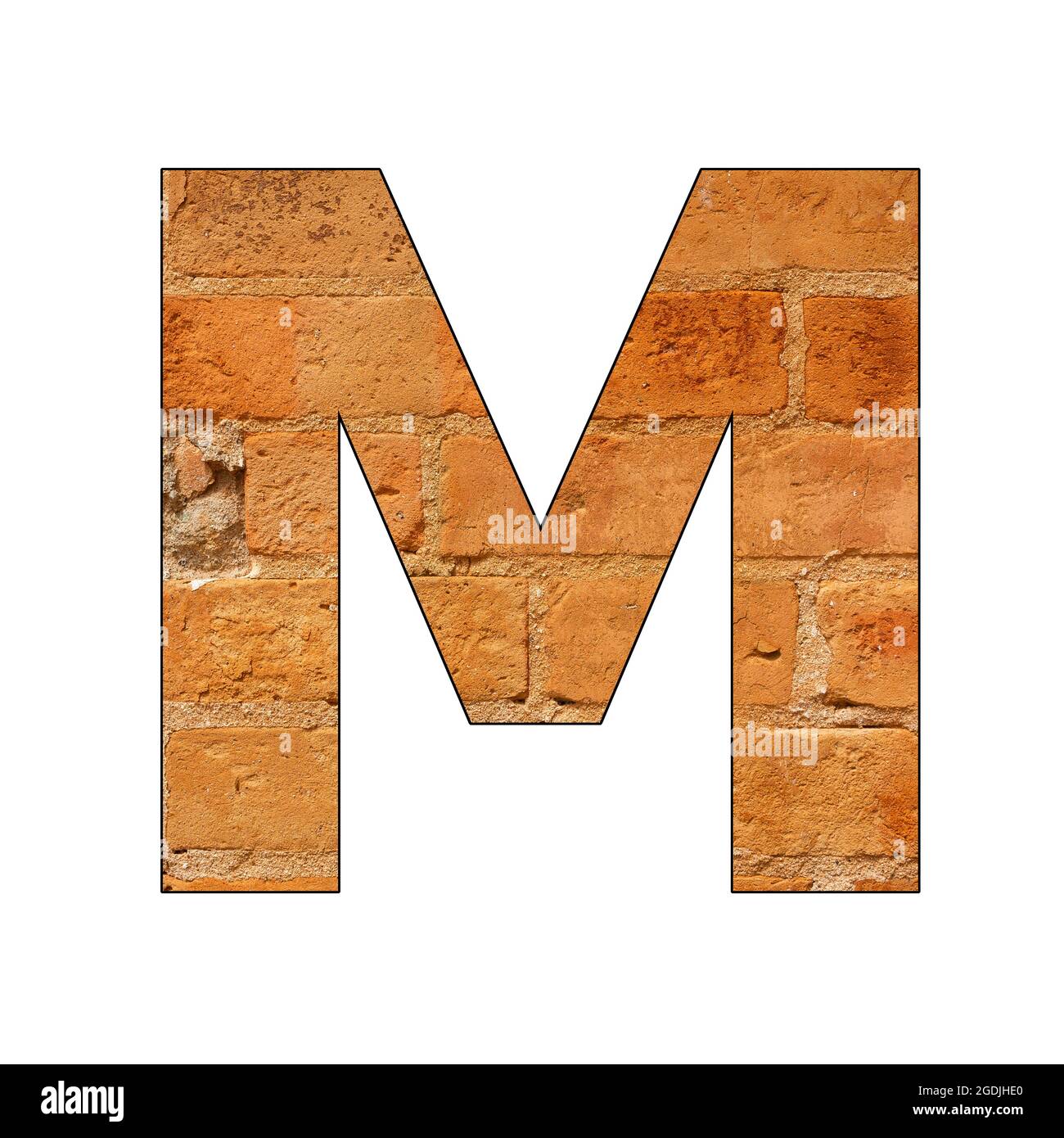 Alphabet capital letter M Font on brick texture Stock Photo Alamy