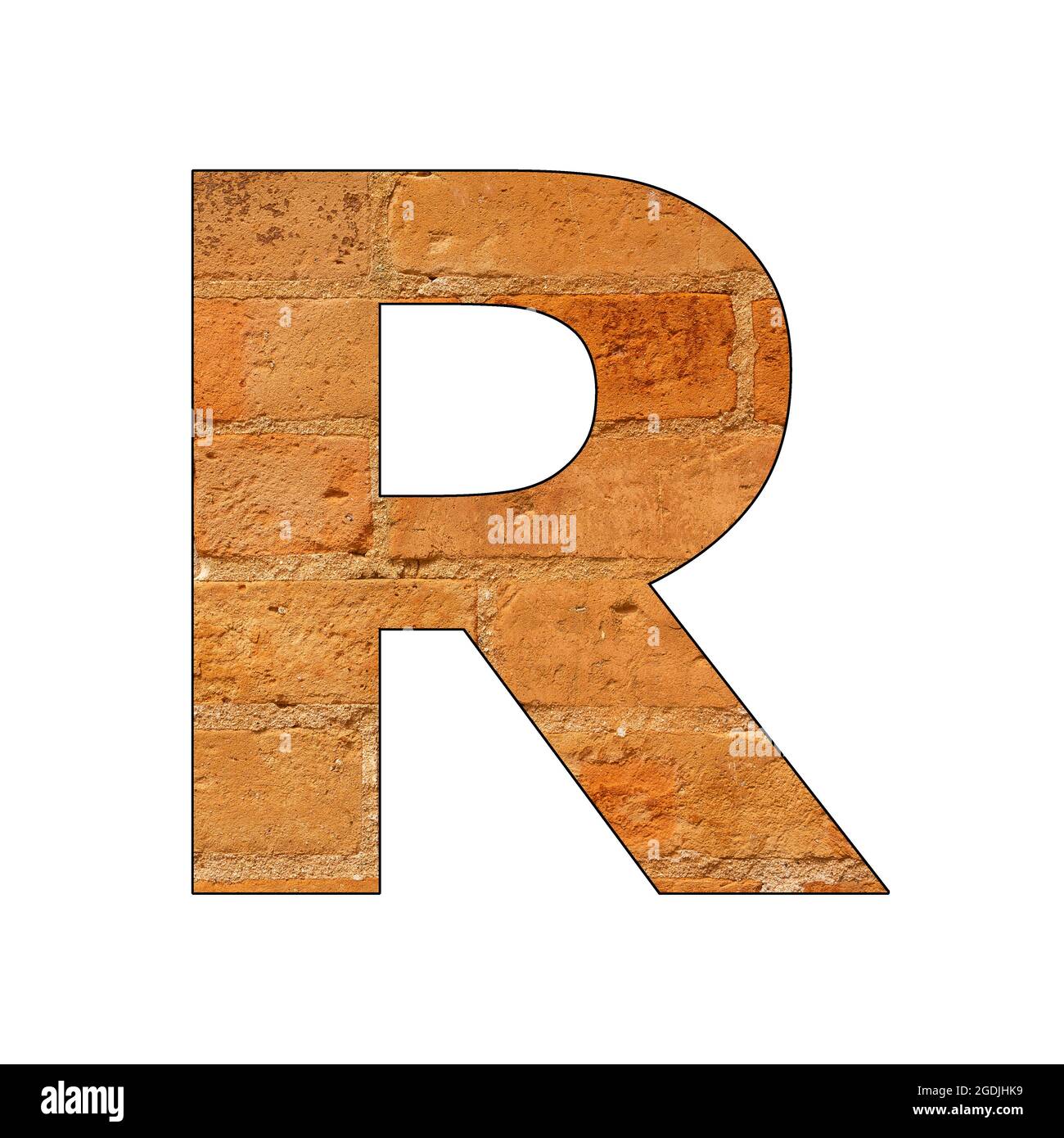 Letter R of the alphabet - Background of brick wall texture Stock Photo ...
