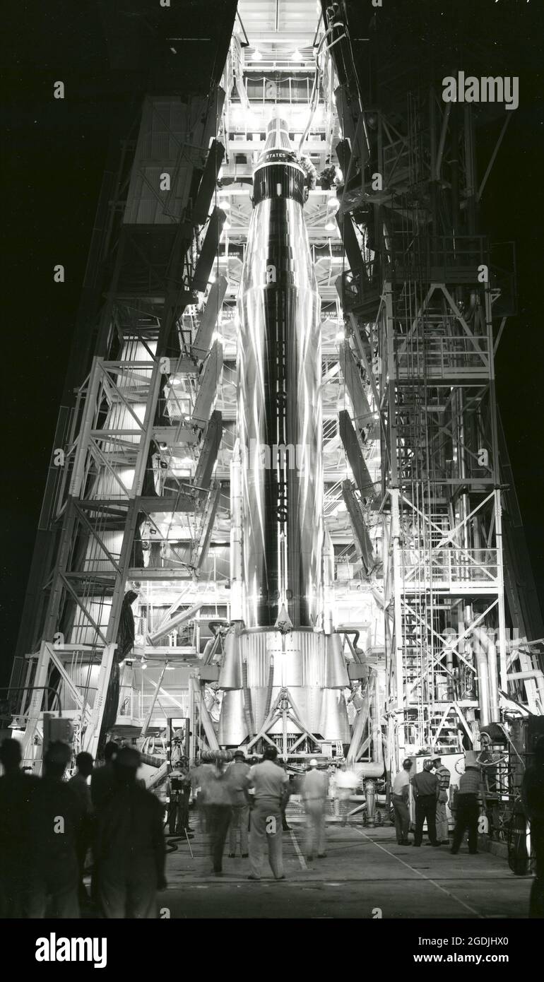 Big Joe rocket ready for launch at Cape Canaveral, FL. Stock Photo