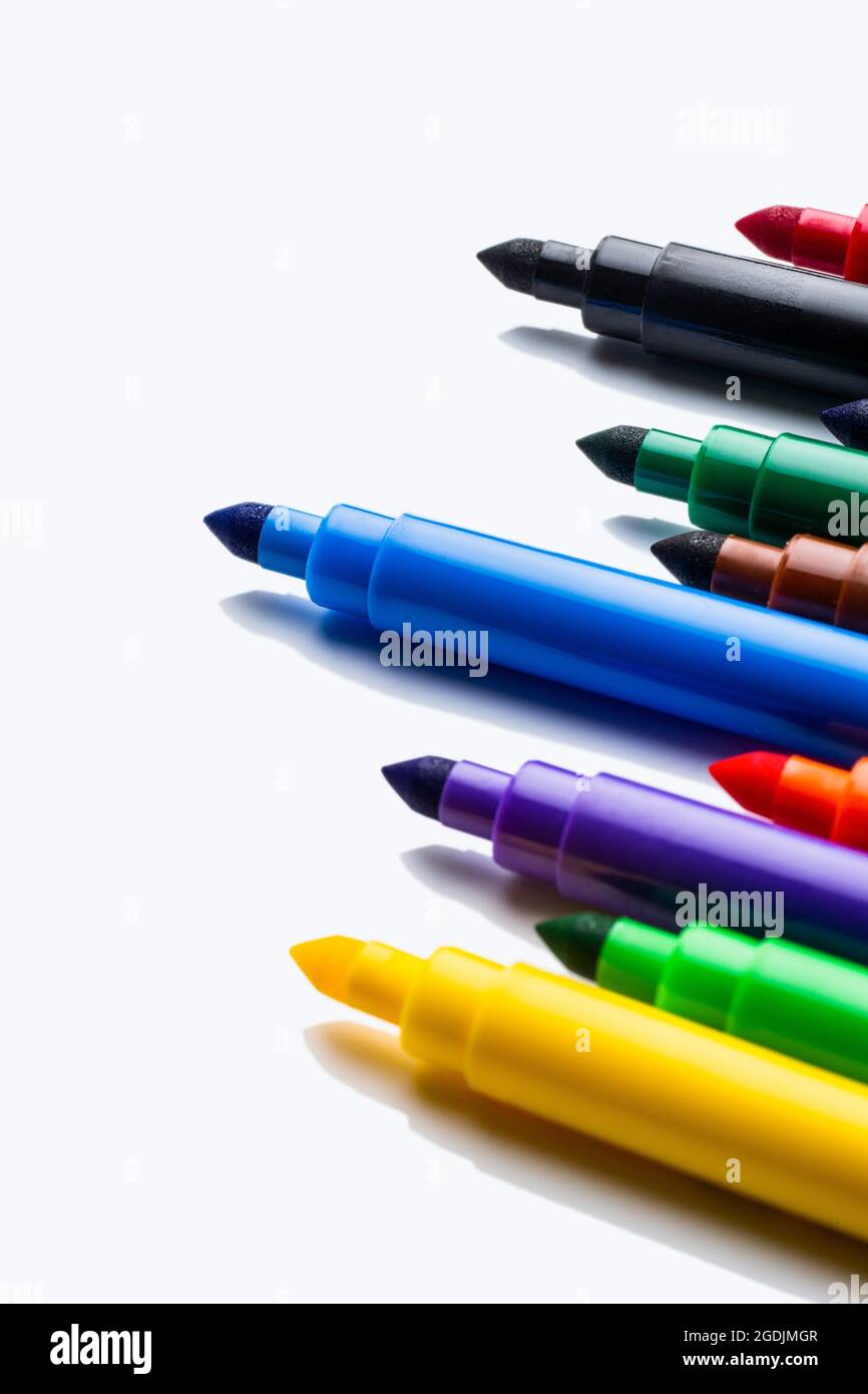 colorful felt-tip pens Stock Photo