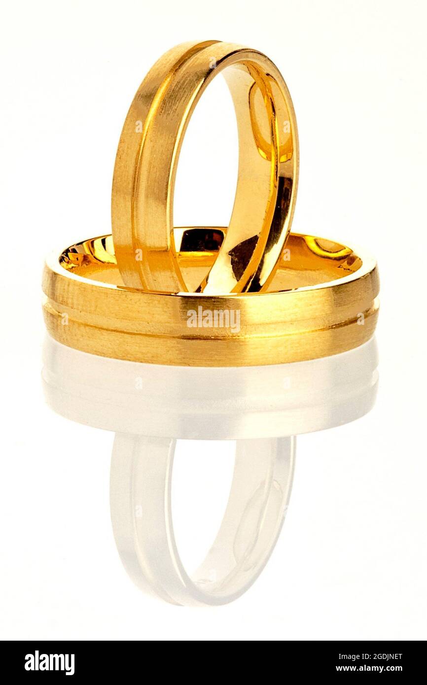 golden wedding rings Stock Photo