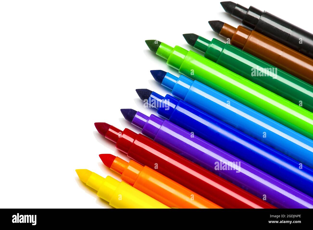 Set Of Colorful Felt Tip Markers Stock Photo - Download Image Now