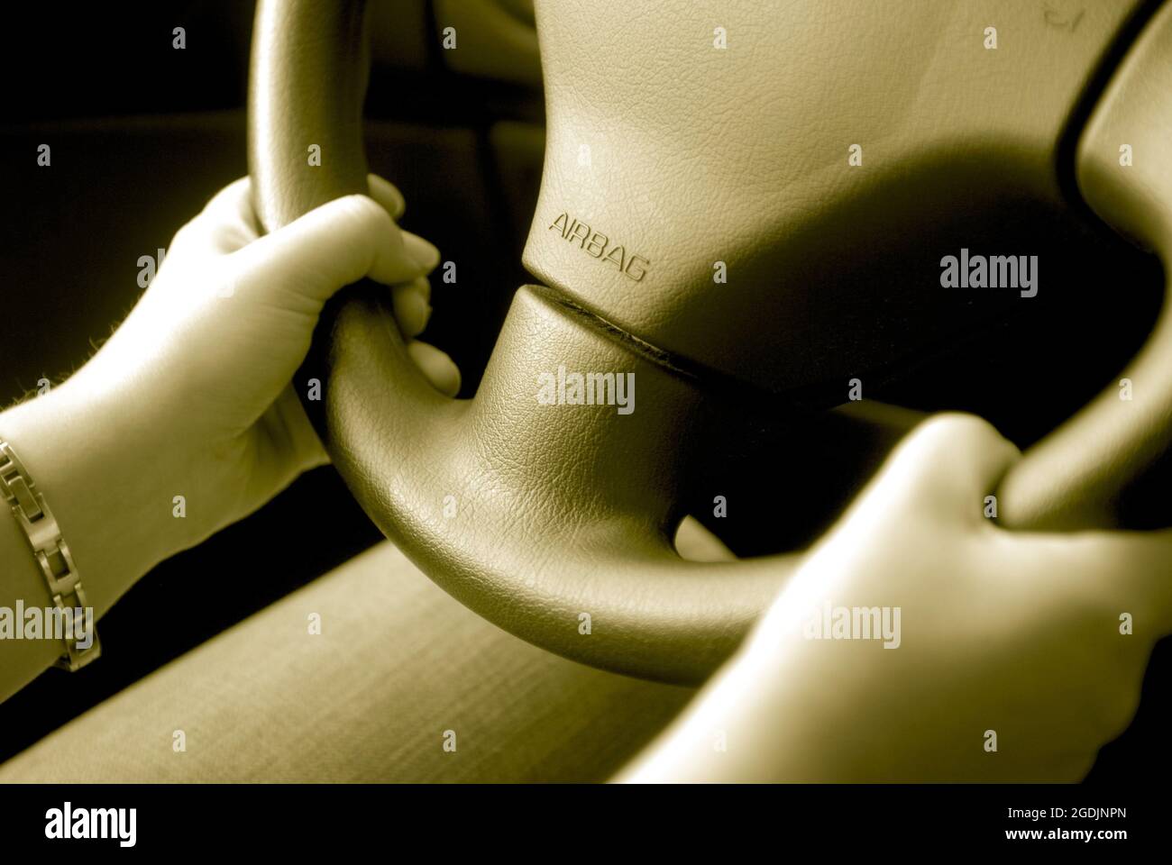 steering wheel with airbag, Germany Stock Photo Alamy