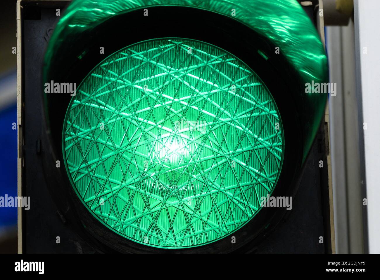green traffic light, Germany Stock Photo