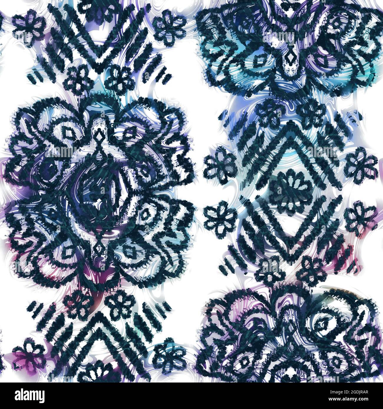 Seamless navy and white tribal rug motif pattern Stock Photo Alamy