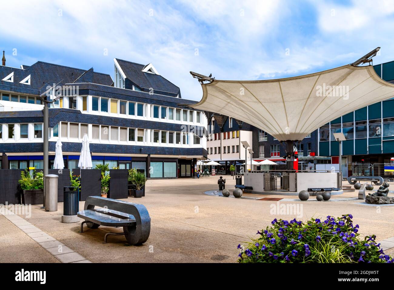 The new town hall on the Konrad-Adenauer-Platz in Montabaur, Germany Stock Photo