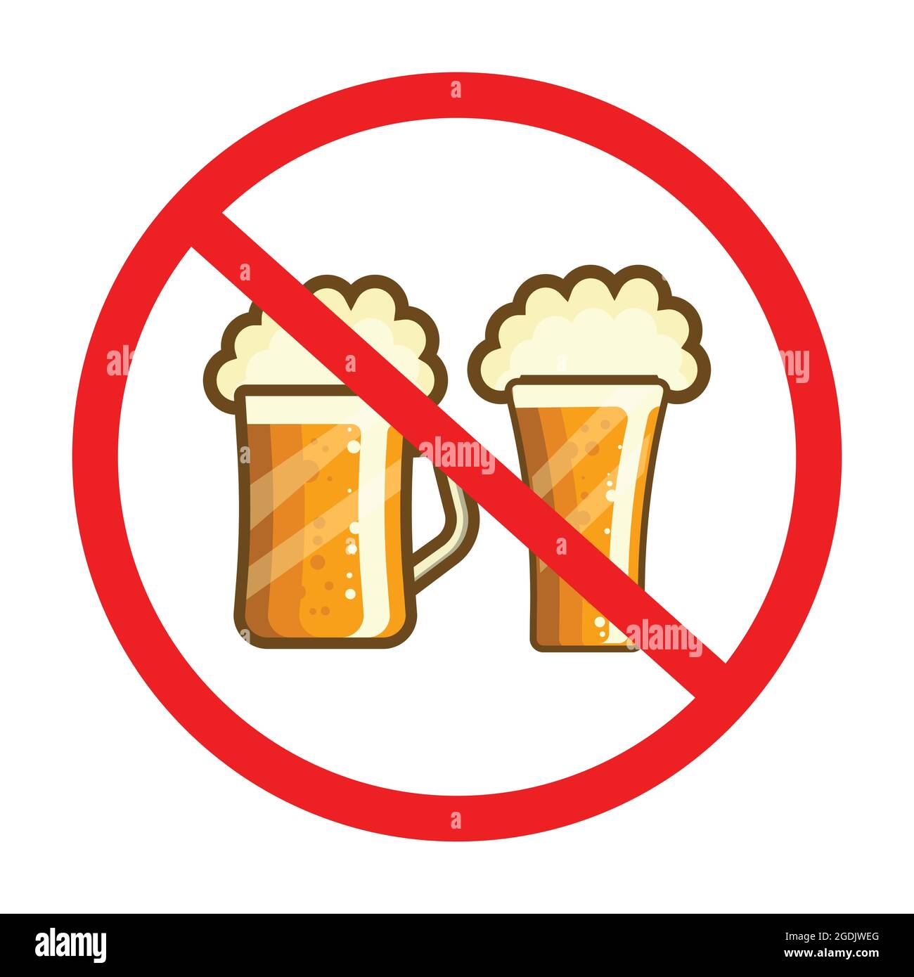symbol prohibition drink alcohol illustration vector image Stock Vector