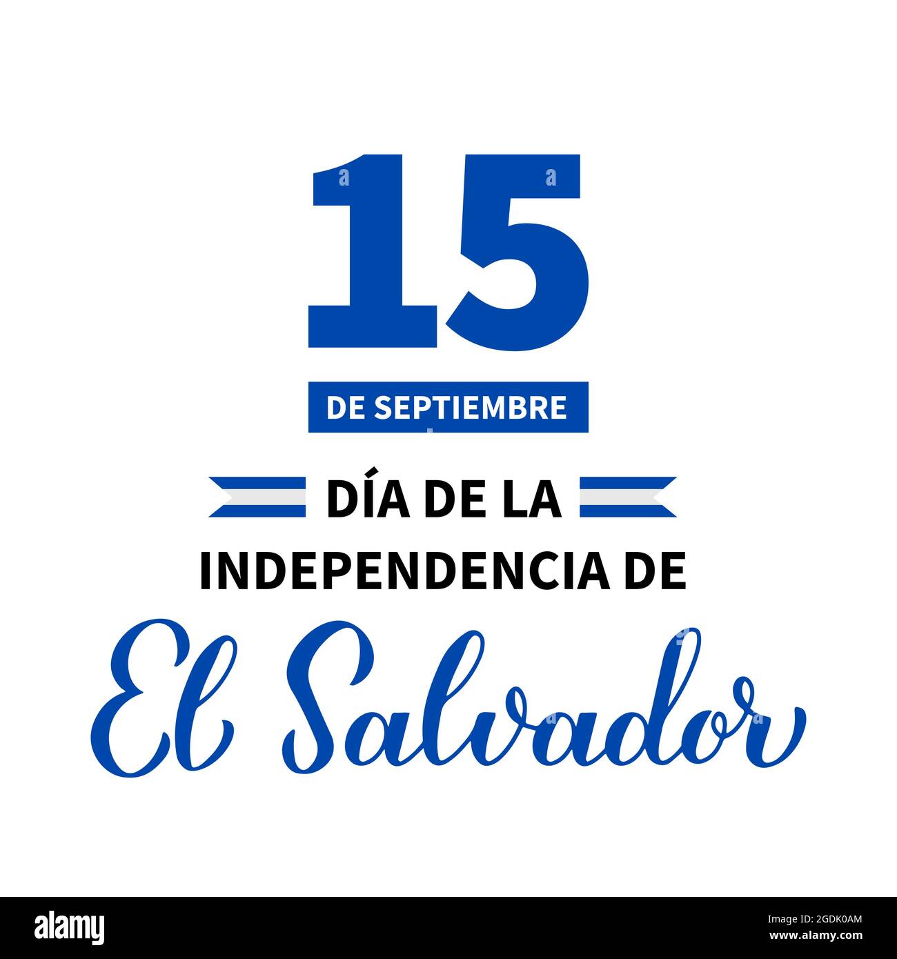 El Salvador Independence Day typography poster in Spanish. National