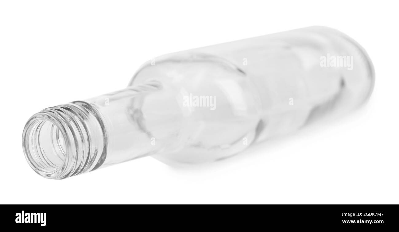 Empty glass bottle isolated on white Stock Photo Alamy