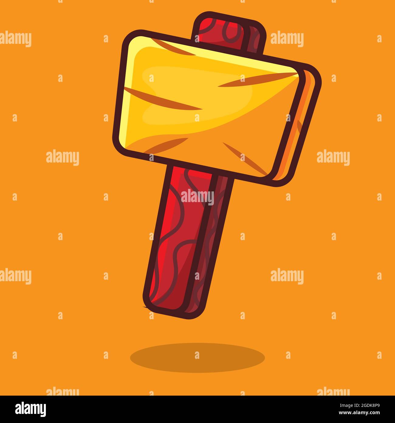 construction mallet isolated cartoon vector illustration in flat style Stock Vector