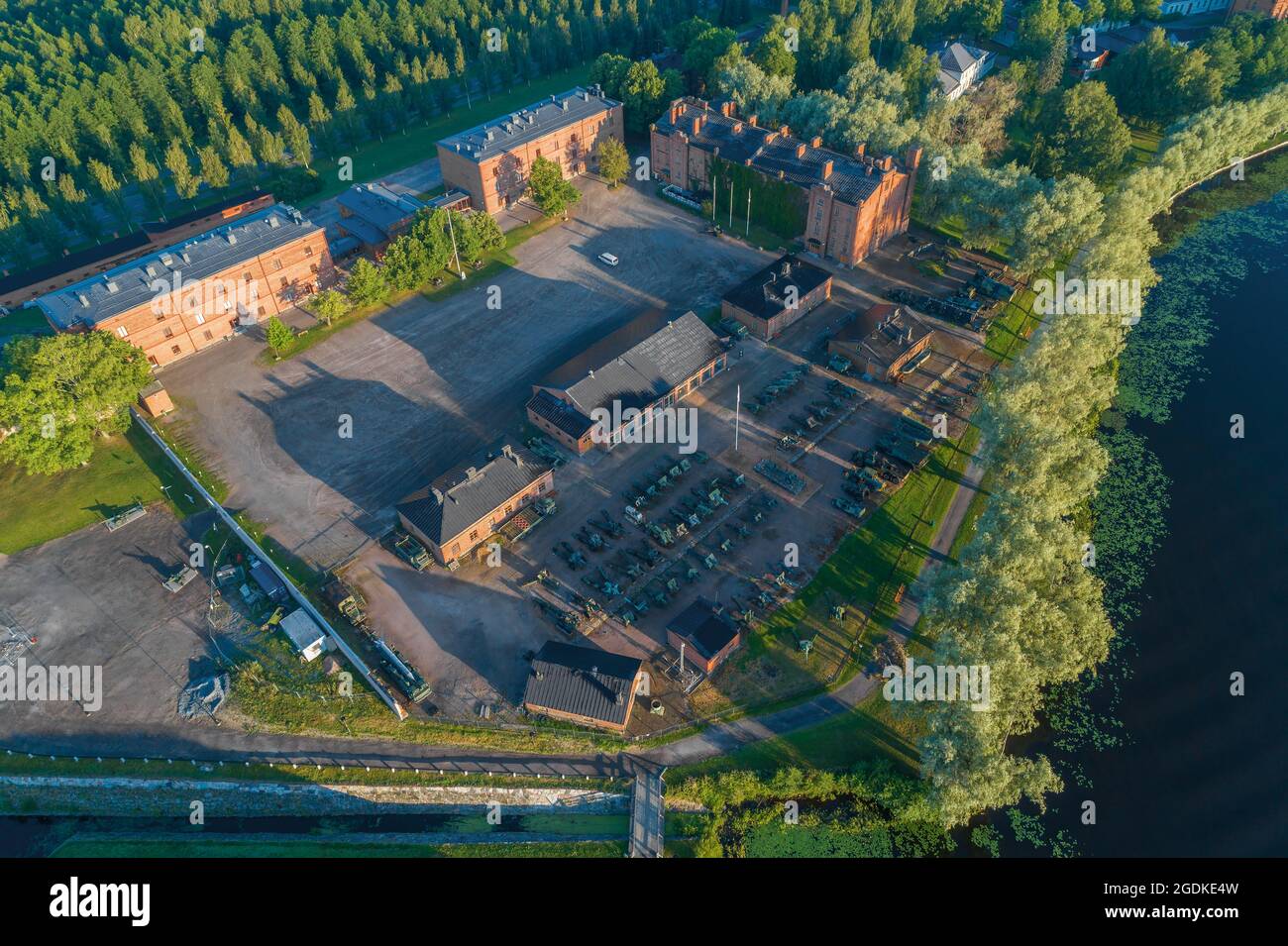 HAMEENLINNA, FINLAND - JULY 24, 2018: Above the Artillery Museum (Museo Militaria) on a sunny July day Stock Photo