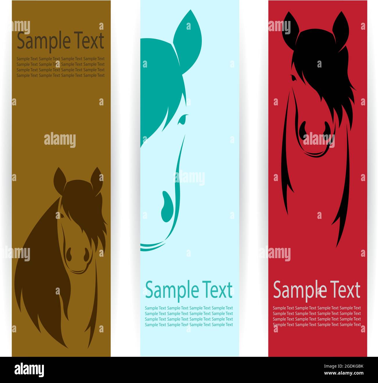 Vector image of an horse banners. Easy editable layered vector illustration. Wild Animals. Stock Vector