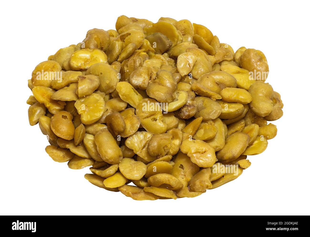 Salted Broad Beans. Healthy snacks. Clipping path. Stock Photo